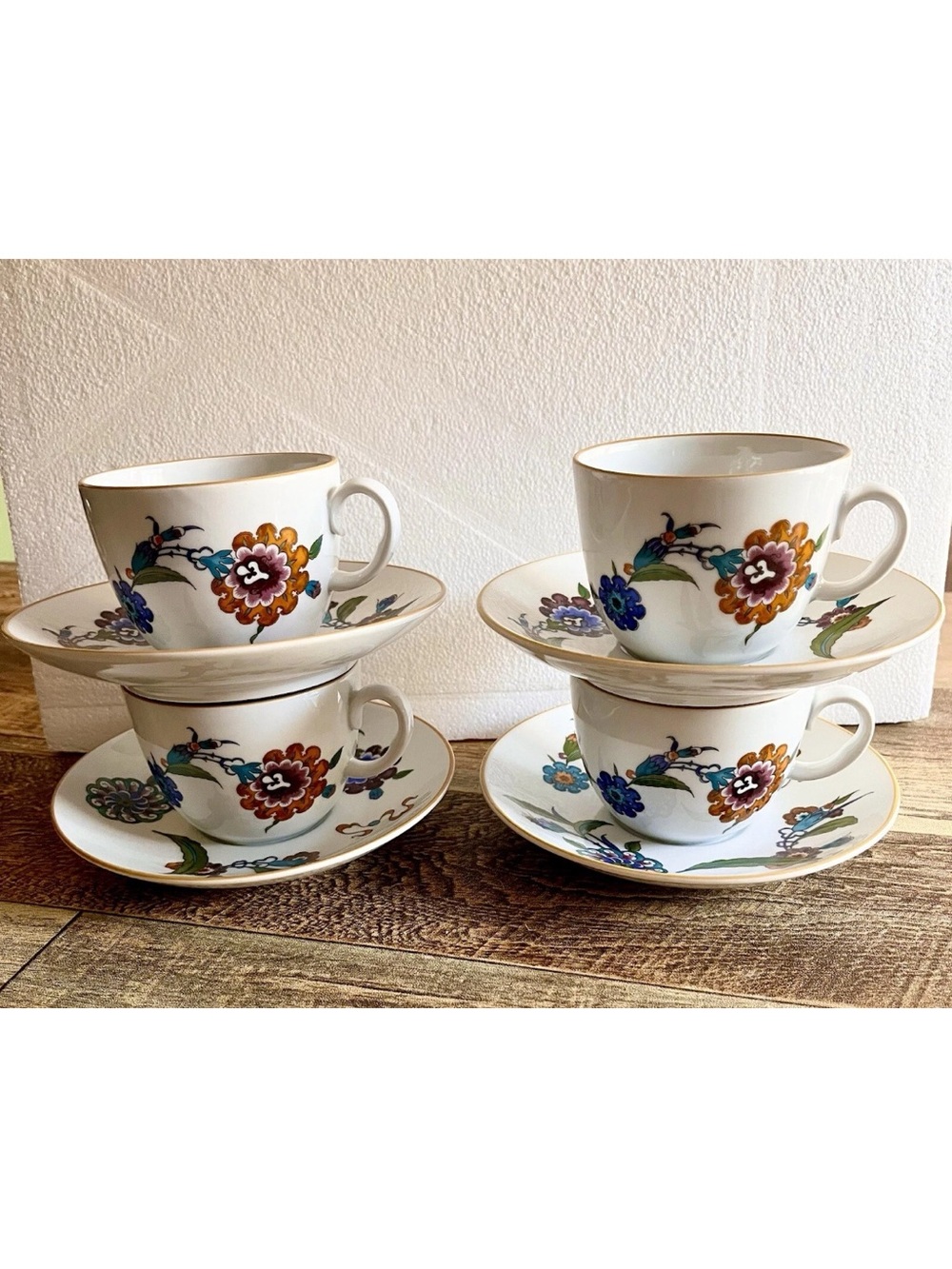 VTG Royal Worcester Palmyra 8 Piece Cup & Saucer Bride Of The Dessert